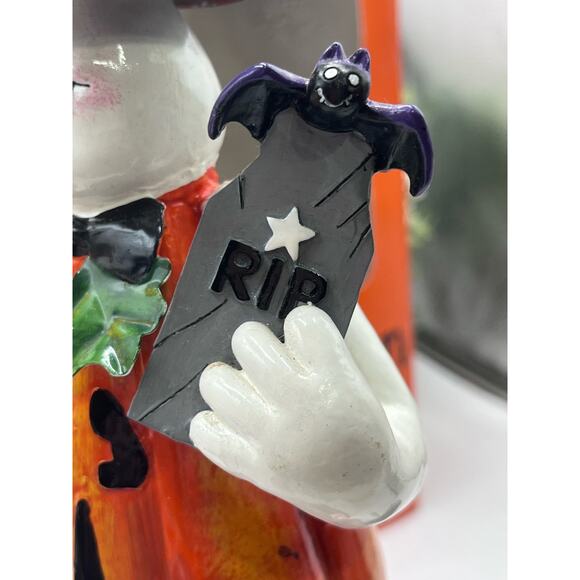 Vintage Metal Halloween Night Light Ghost Pumpkin Mummy 12 Black Orange Decor - Picture 8 of 15